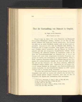 Über die Umwandlung von Diamant in Graphit.