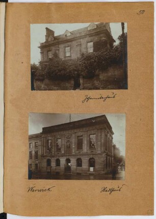 Johanniterhaus, Warwick. Stadthaus, Warwick: Ansichten (aus: Skizzen- und Fotoalbum 26)