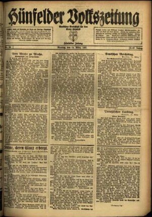 Ausgabe vom Montag, den 14. März 1921.