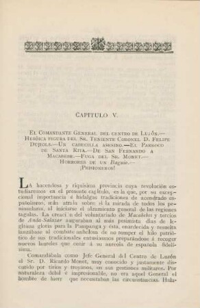 Capitulo V. El Comandante General del Centro de Luzón...