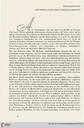 Stilgeschichte der Breslauer Goldschmiedearbeiten
