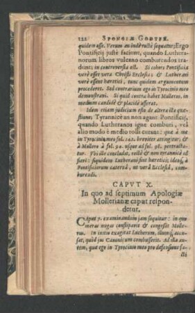 Caput X. In quo ad septimum Apologiae Mollerianae caput respondetur.