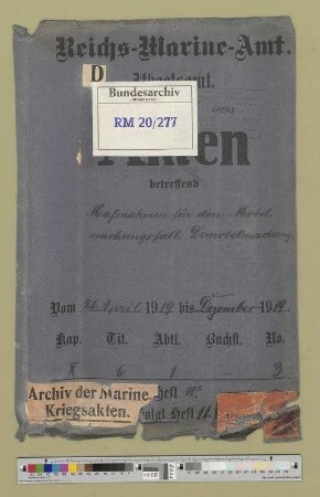 Maßnahmen für den Demobilmachungsfall, Demobilmachung: Bd. 10