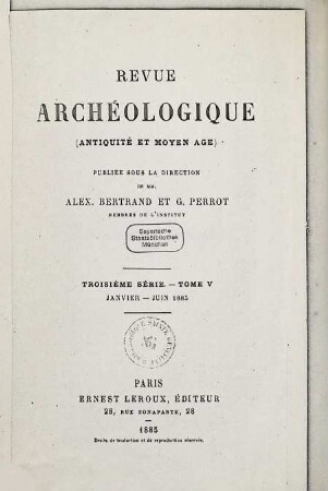 Revue archéologique. 5. 1885