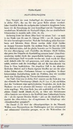 Fünftes Kapitel: Auflösungen