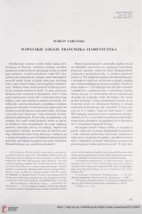 Wawelskie loggie Franciszka Florentczyka