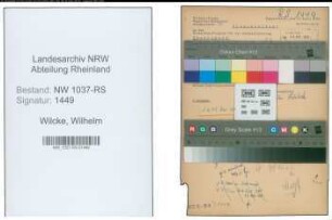 Entnazifizierung Wilhelm Wilcke , geb. 12.01.1909 (Angestellter)