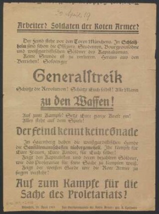Arbeiter! Soldaten der Roten Armee!