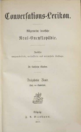 Brockhaus' Conversations-Lexicon : Vollständig in 15 Bänden, 13