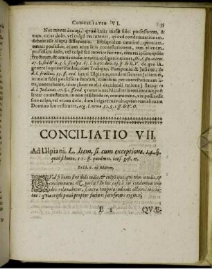 Conciliatio VII. - Conciliatio XIV.