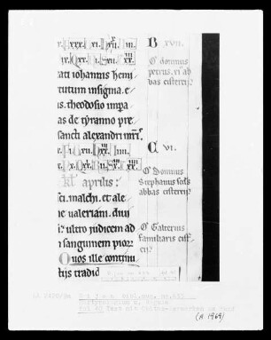Martyrologium und Regula S. Benedicti: Textseite