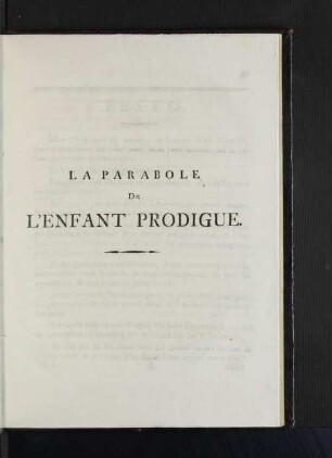 La Parabole De L'Enfant Prodigue.