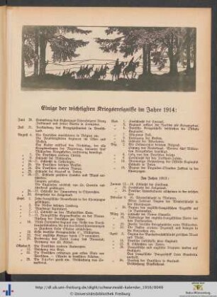 Einige der wichtigsten Kriegsereignisse.