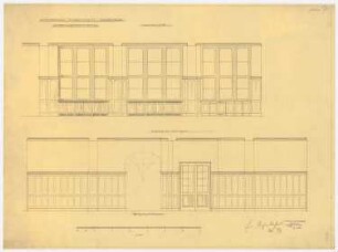 Warenhaus Wertheim, Rosenthaler Straße/Sophienstraße, Berlin 3. Bauabschnitt: Damenkonfektionsraum: Wandansichten nach Hof III, 1:25
