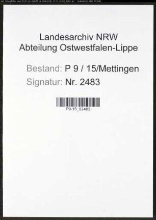 Heiratsregister Standesamt Mettingen