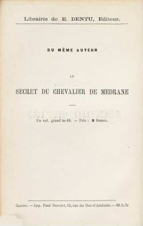 Souvenirs du second empire par A. Granier de Cassagnac, 1