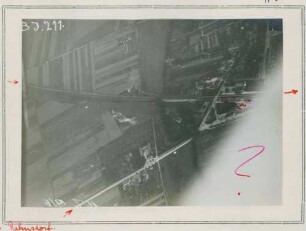 Foto vom Übungsflug an der Artillerie-Beobachterschule Jüterbog: Bahnhof Zahna (Luftbild)