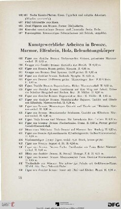 Kunstgewerbliche Arbeiten in Bronze, Marmor, Elfenbein, Holz, Beleuchtungskörper (Nr. 418-570)