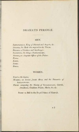 Dramatis Personæ.