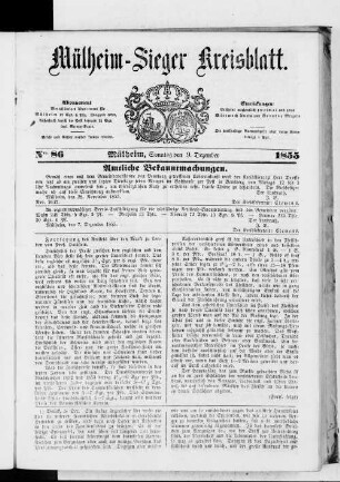 Mülheim-Sieger Kreisblatt. 1855-1855