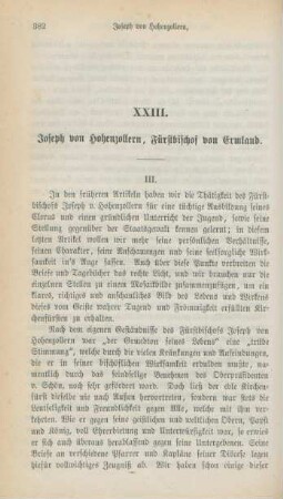 382-396 Joseph von Hohenzollern, Fürstbischof von Ermland : Schluß