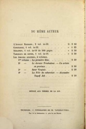 Les amours sincères : 4 Theile in 2 voll., 4