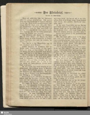 Der Adelsbrief : Novelle