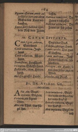 80. De Avibus Generatim