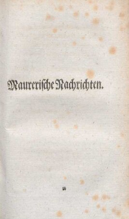 Maurerische Nachrichten