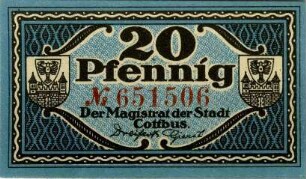Cottbus, Stadt: 20 Pfennig