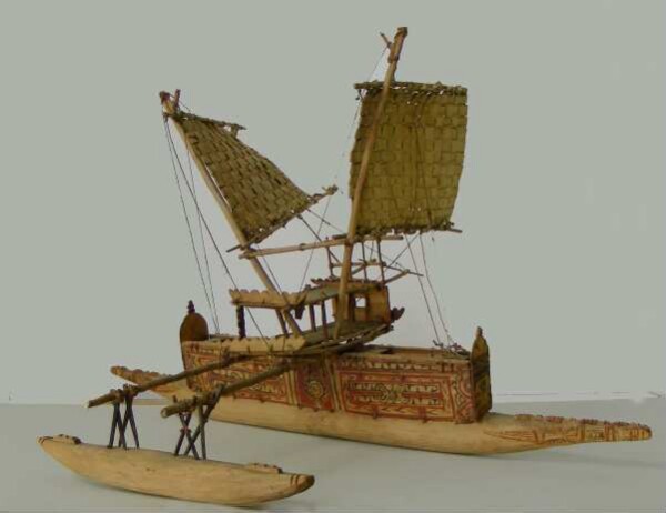 Model of an outrigger boat