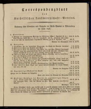 Correspondenzblatt des Kurhessischen Landwirthschaft-Vereins