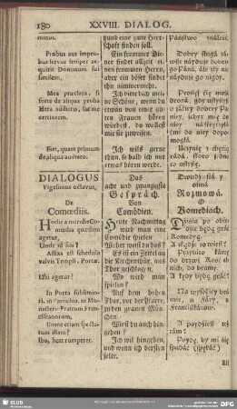 Dialogus Vigesimus octavus. De Comoediis