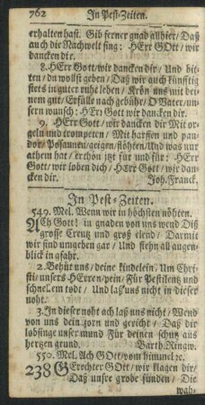 In Pest-Zeiten.
