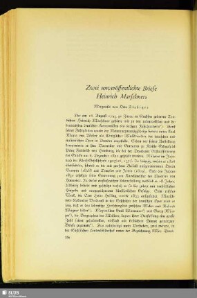 Zwei unveröffentlichte Briefe Heinrich Marschners