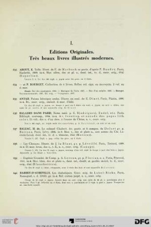 I. Editions Originales. Très beaux livres illustrés modernes (Nr. 633-863)