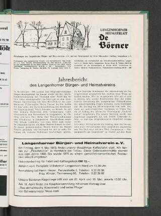 Jahresbericht des Langenhorner Bürger- und Heimatvereins