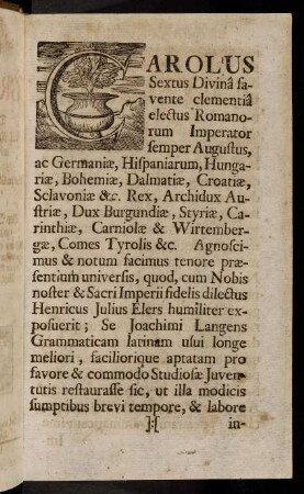 Carolus Sextus Divina...