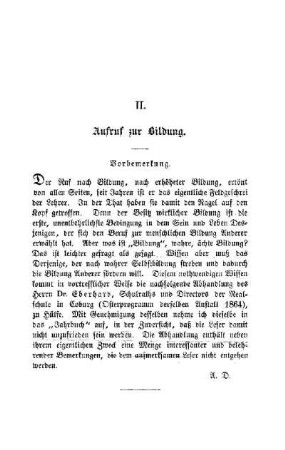 Aufruf zur Bildung