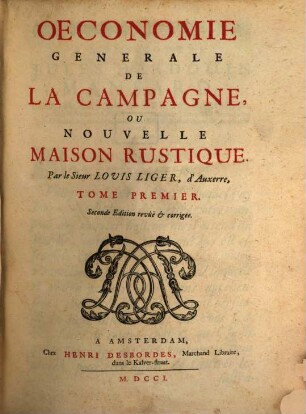 Oeconomie generale de la campagne