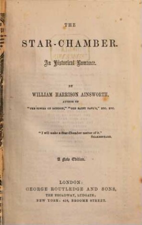 The star-chamber : an historical romance