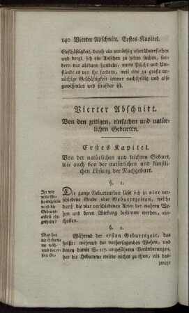 Vierter Abschnitt. Von den zeitigen, einfachen und natürlichen Geburten.
