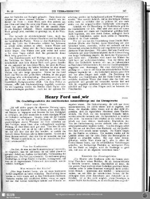 Henry Ford und wir (Schluß)