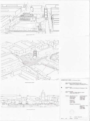 Hansjakob, Gottfried; München - Riem; Neue Messe München, Messestadt Riem - Messestadt, Zentraler Platz (Perspektive)