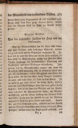 Vierter Artikel. Von den äußerlichen Zufällen der Haut und der Gliedmaaßen.