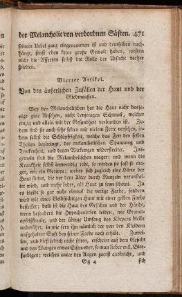 Vierter Artikel. Von den äußerlichen Zufällen der Haut und der Gliedmaaßen.
