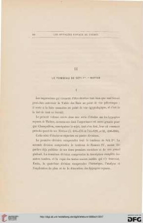II: Le tombeau de Séti Ier. Notice
