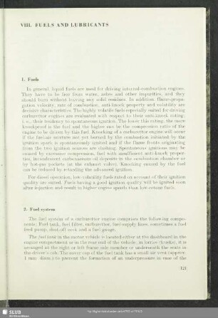 VIII. Fuels and Lubricants