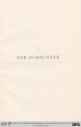 I. Der Domschatz
