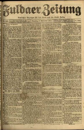 Ausgabe vom Dienstag, den 09. November 1920.